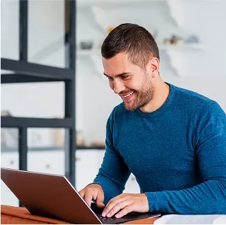 Service provider using laptop