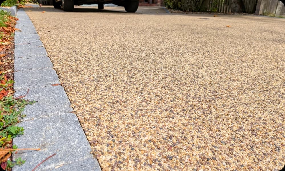 newly installed resin driveway in a residential property